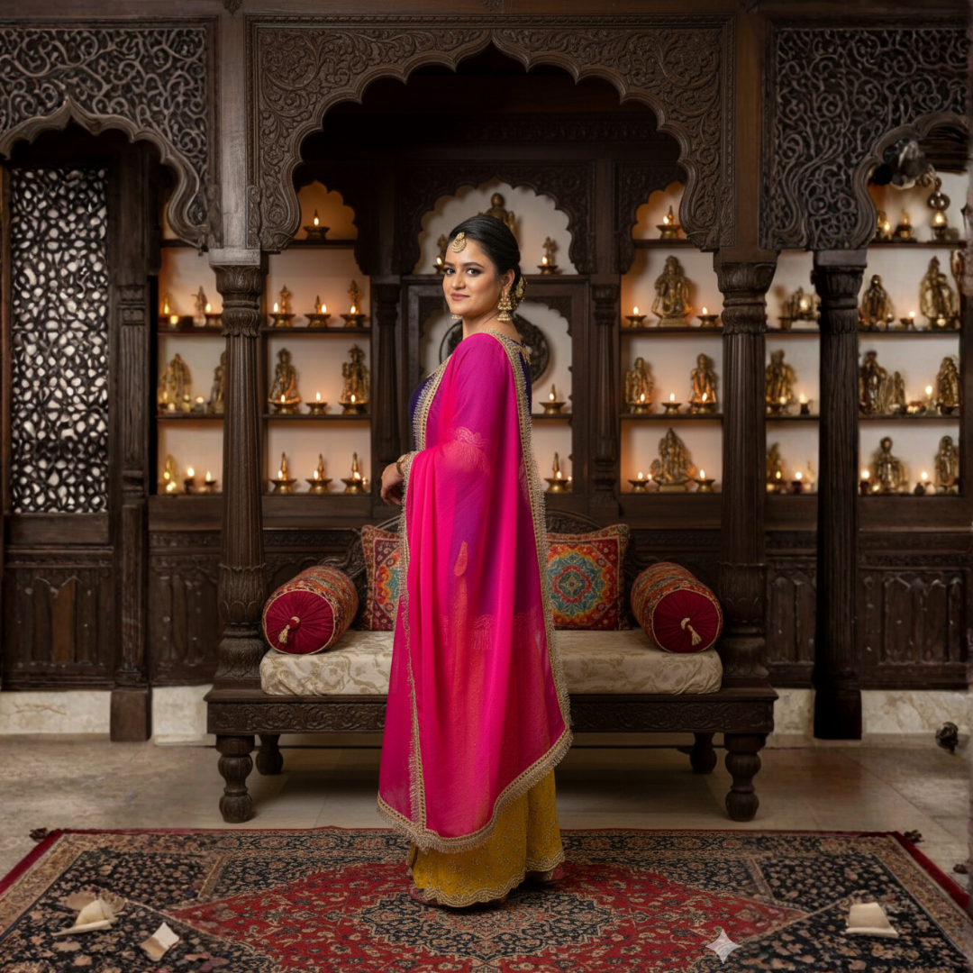 Silk Dhoti Suit with Embroidered Dhoti & Organza Dupatta | S–10XL | 10 Days