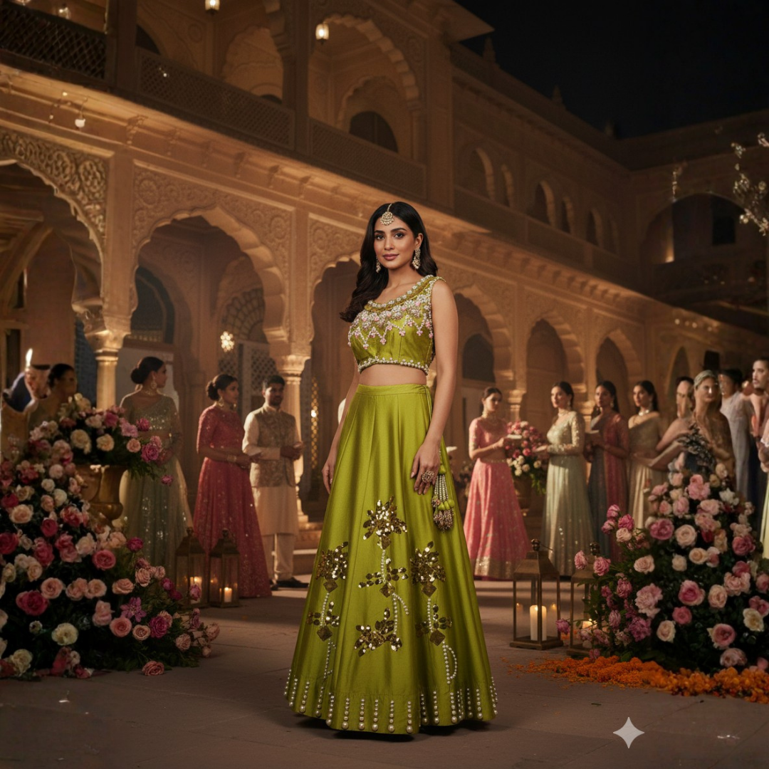 Handwork Silk Lehenga Set | Designer Embroidery