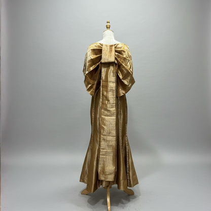 Shiny Georgette Sharara Set with Handwork Bow Jacket