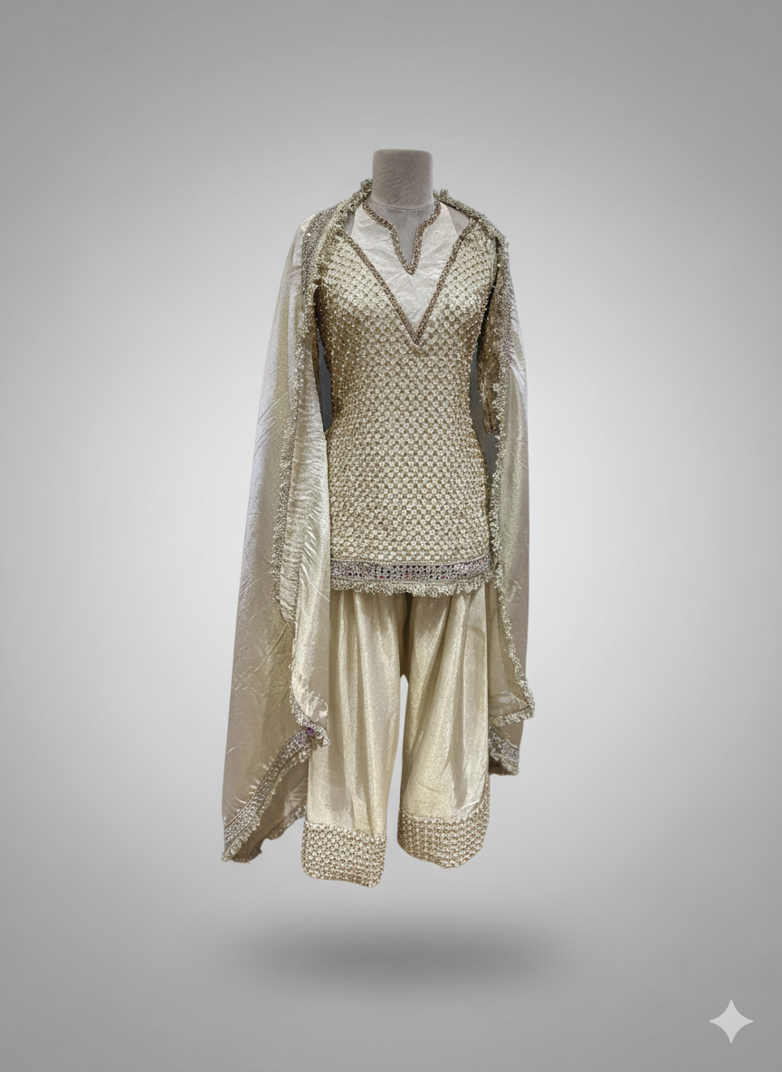 Georgette Zari Hand-Embroidered Farshi Salwar Suit | Custom Colors | S–10XL