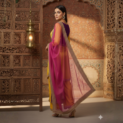 Premium Satin Dhoti Suit with Handwork & Heavy Organza Dupatta – S to 10XL